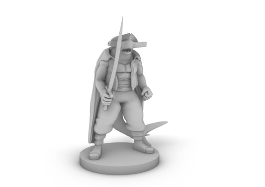 Hammerhead Pirate With Scimitar Tabletop DND Gaming Miniature