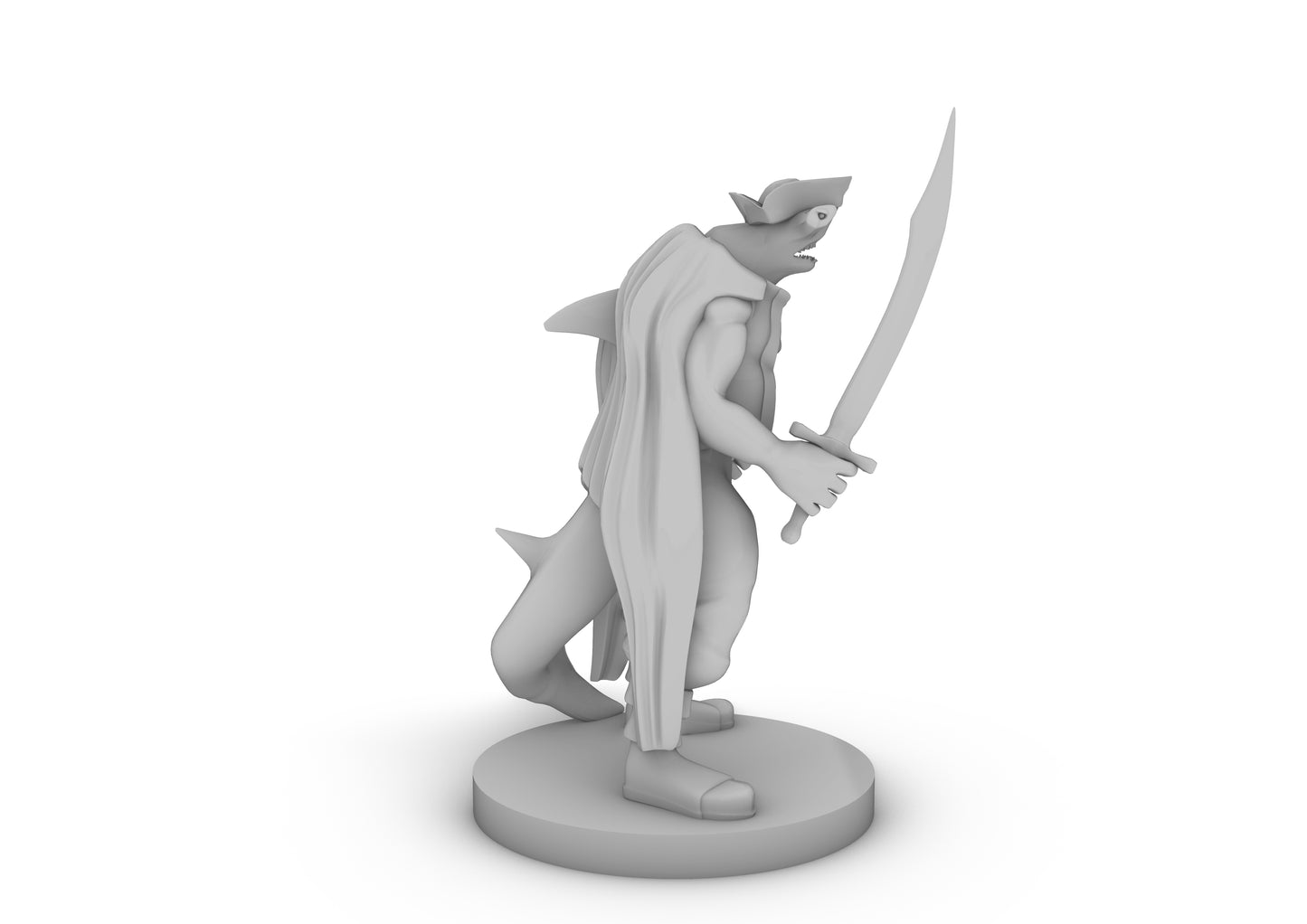 Hammerhead Pirate With Scimitar Tabletop DND Gaming Miniature