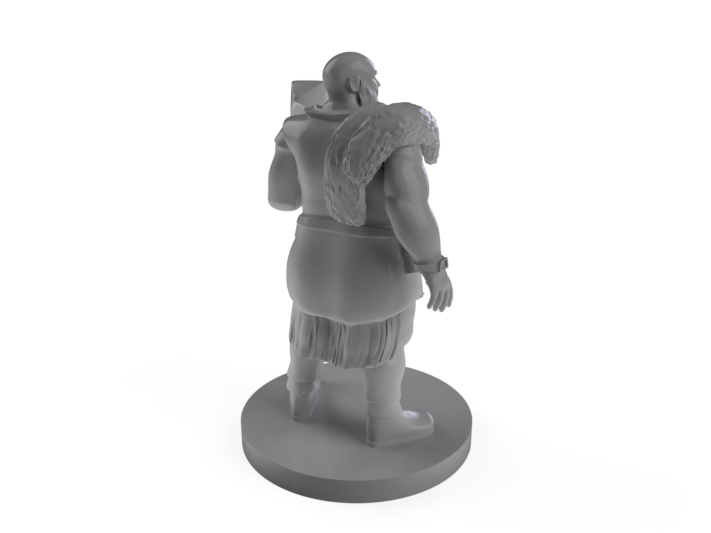 Happy Human Barbarian With Maul Tabletop DND Gaming Miniature