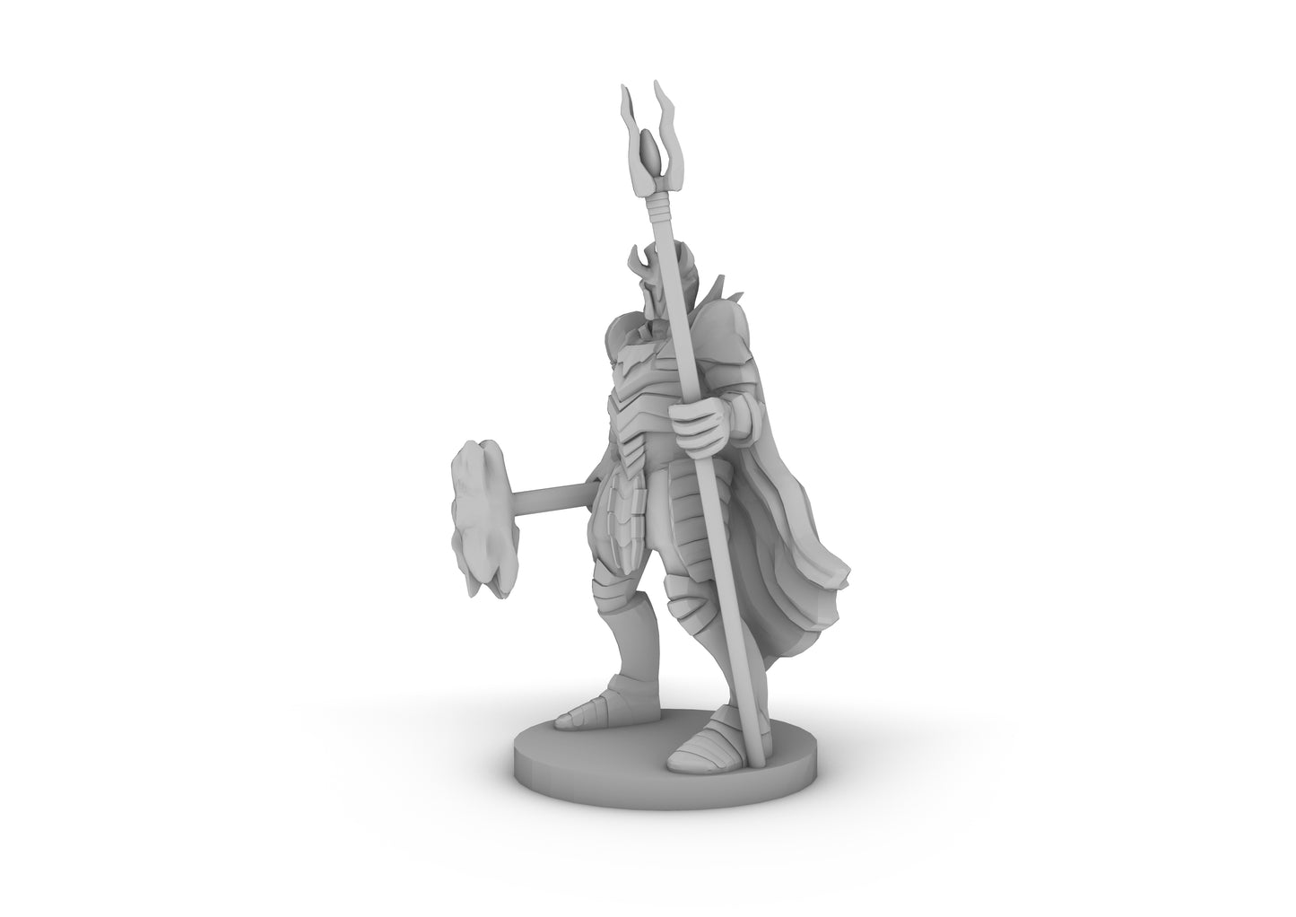 Heavy Fighter Hammer and Staff Tabletop DND Gaming Miniature