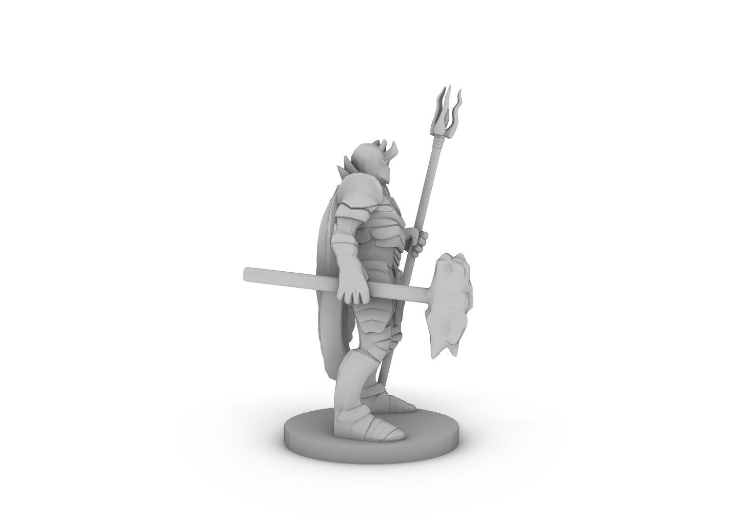 Heavy Fighter Hammer and Staff Tabletop DND Gaming Miniature