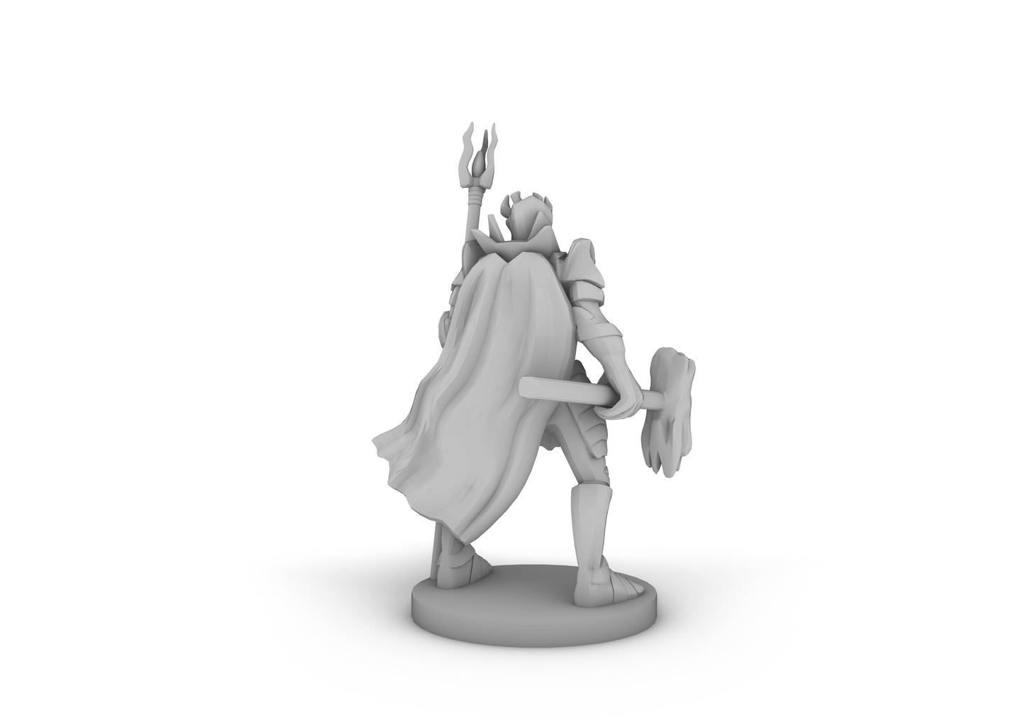 Heavy Fighter Hammer and Staff Tabletop DND Gaming Miniature