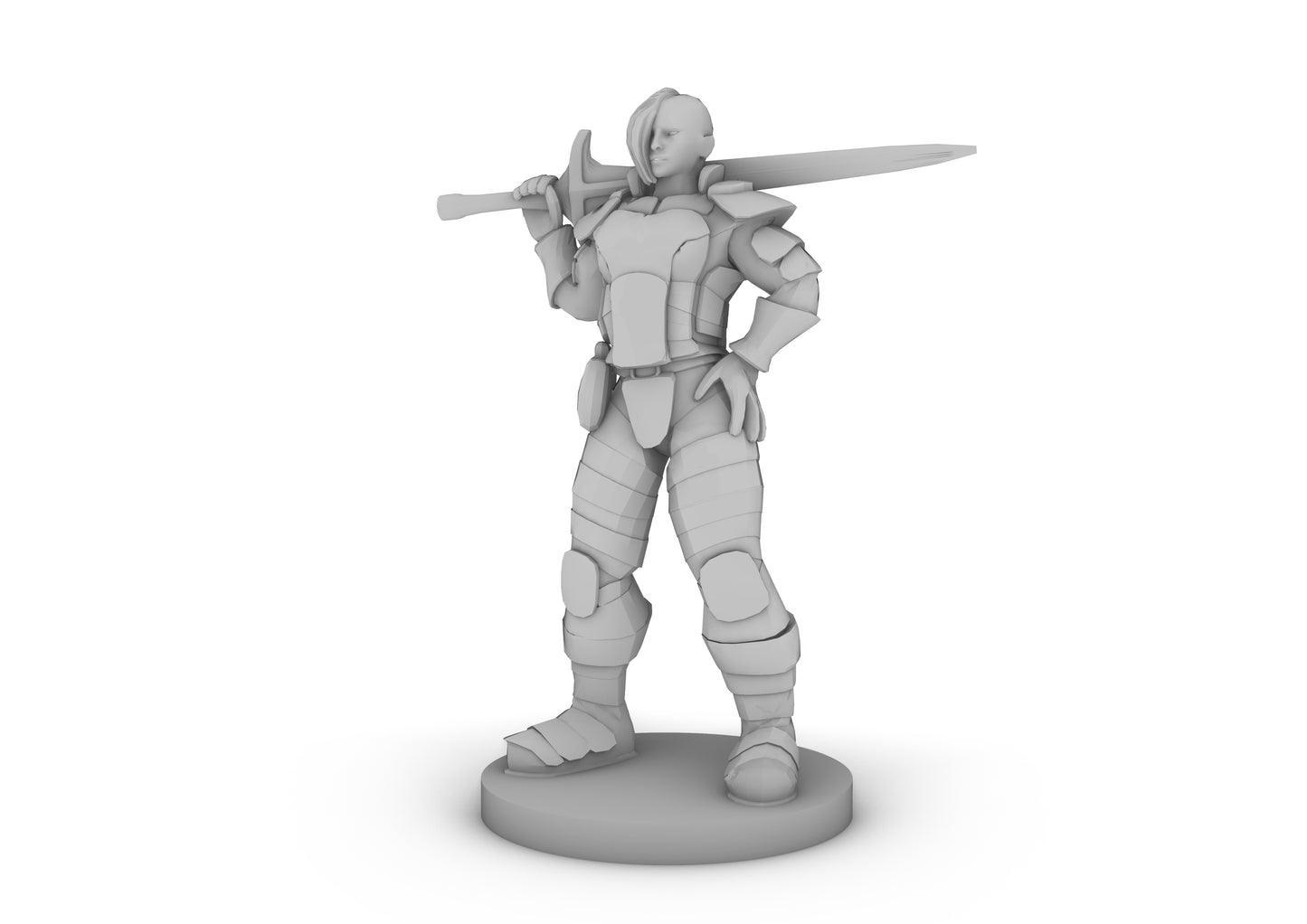 Lady Heavy Fighter Tabletop DND Gaming Miniature