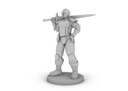 Lady Heavy Fighter Tabletop DND Gaming Miniature