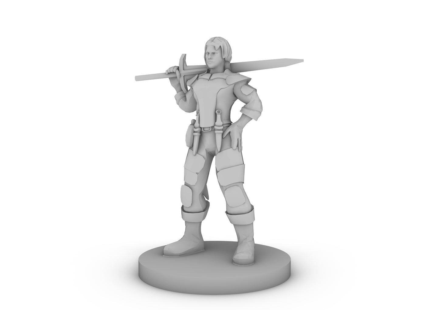 Heavy Weapon Lady Fighter Tabletop DND Gaming Miniature