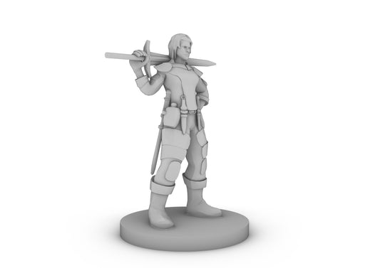 Heavy Weapon Lady Fighter Tabletop DND Gaming Miniature