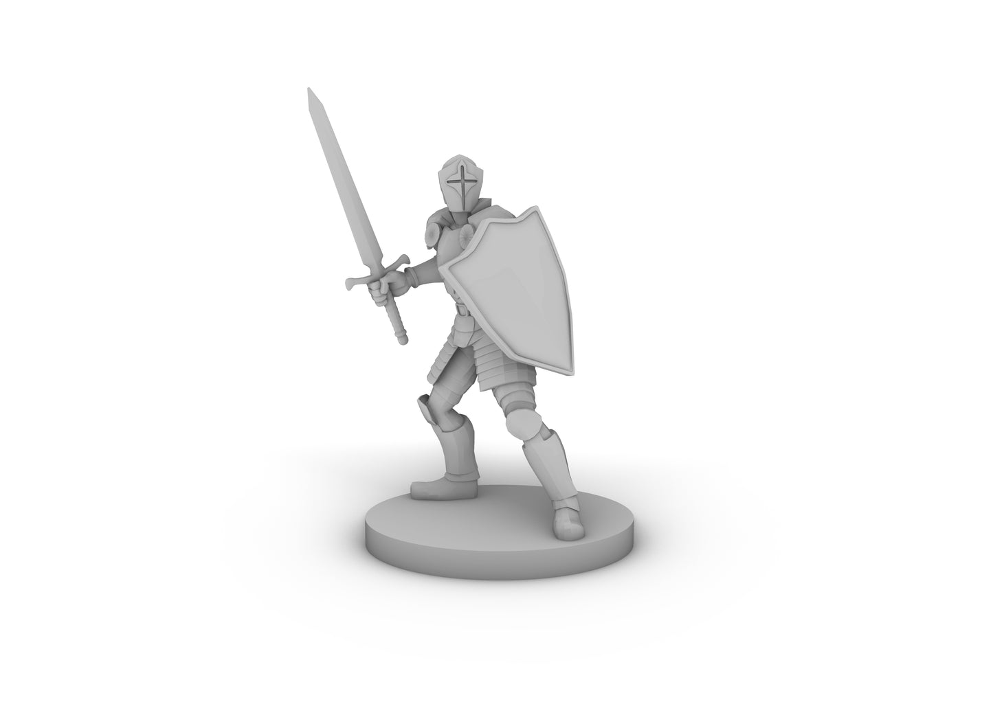 Helmed Male Paladin Tabletop DND Gaming Miniature