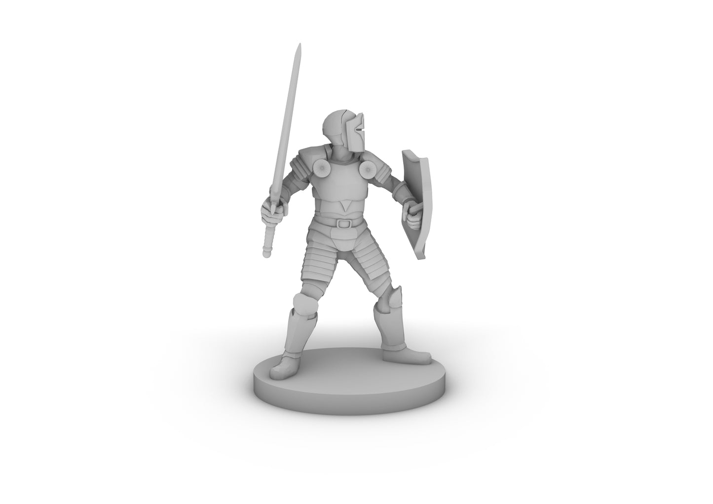 Helmed Male Paladin Tabletop DND Gaming Miniature