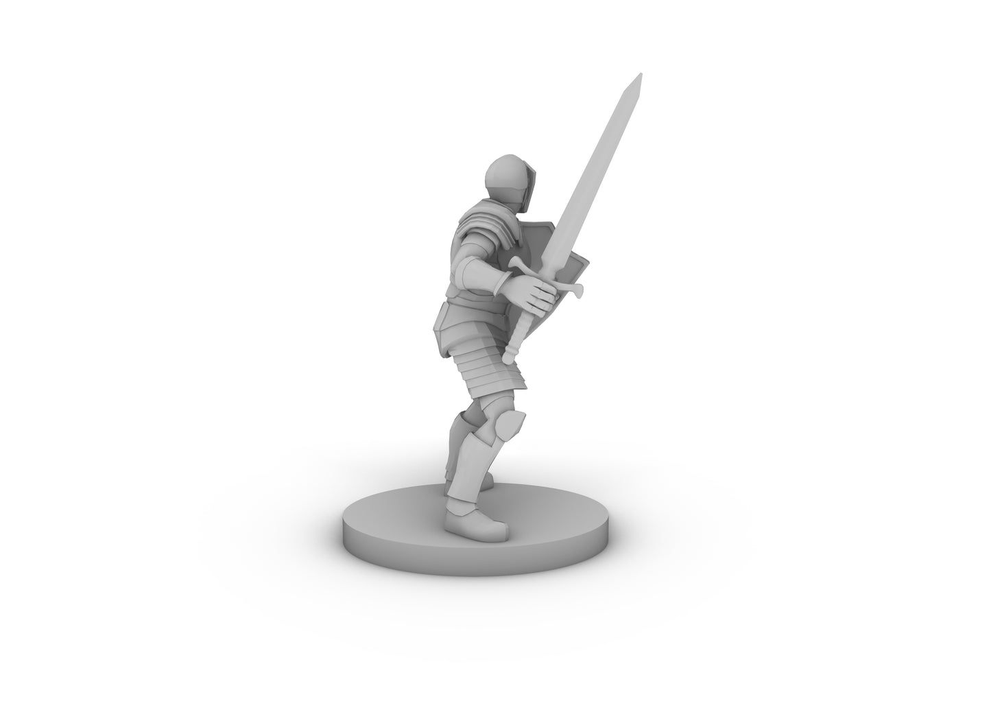 Helmed Male Paladin Tabletop DND Gaming Miniature