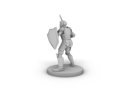 Helmed Male Paladin Tabletop DND Gaming Miniature