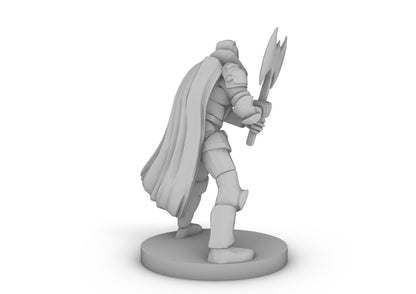 Halmed and Leaf Cape Great Weapon Fighter Tabletop DND Gaming Miniature