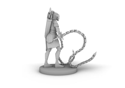 Human Female Chain Fighter Tabletop DND Gaming Miniature