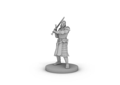 Human Female Great Weapon Fighter Tabletop DND Gaming Miniature