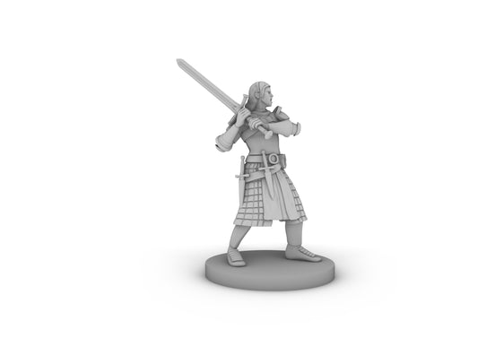 Human Female Great Weapon Fighter Tabletop DND Gaming Miniature