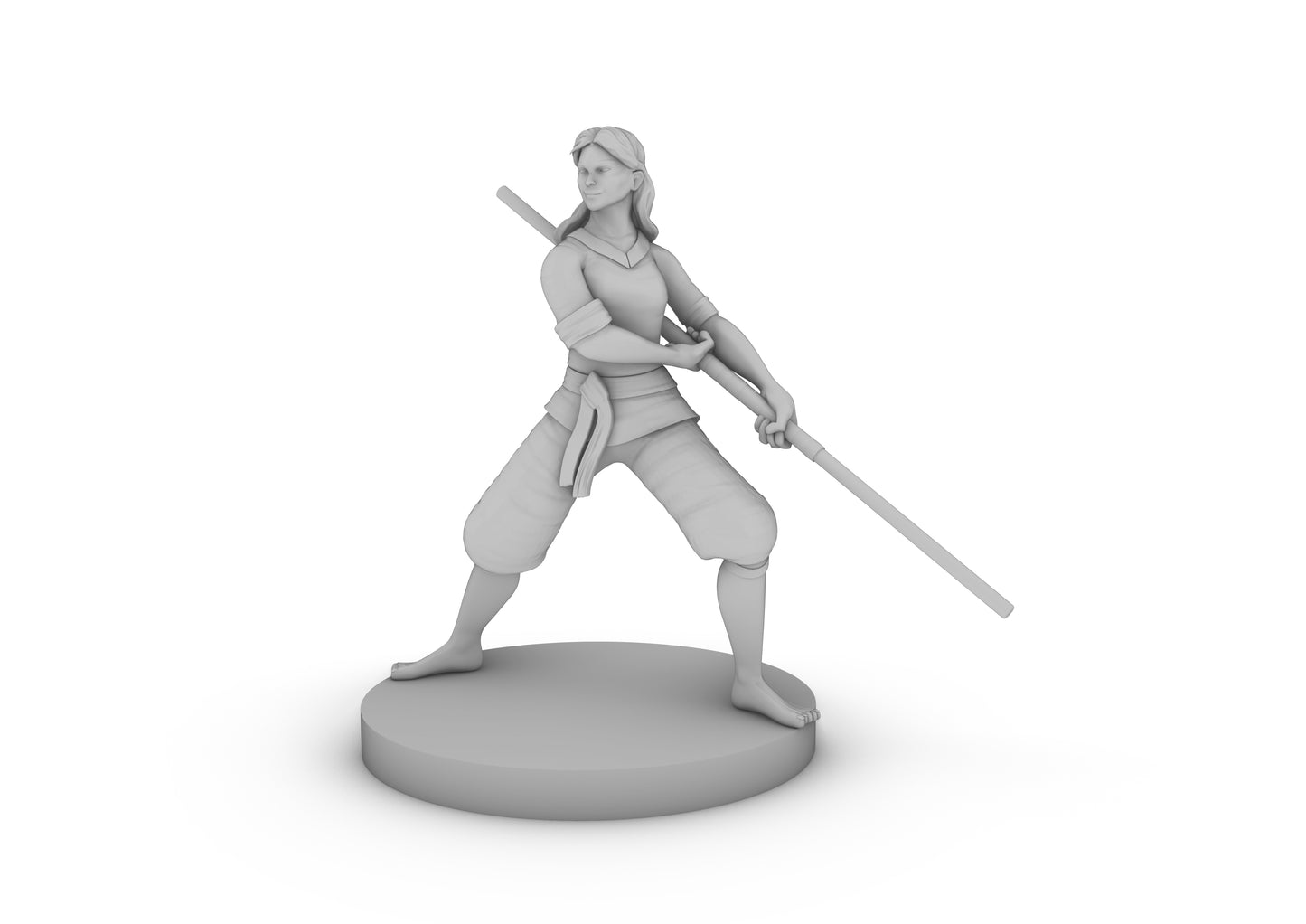 Human Female Monk 2 Tabletop DND Gaming Miniature