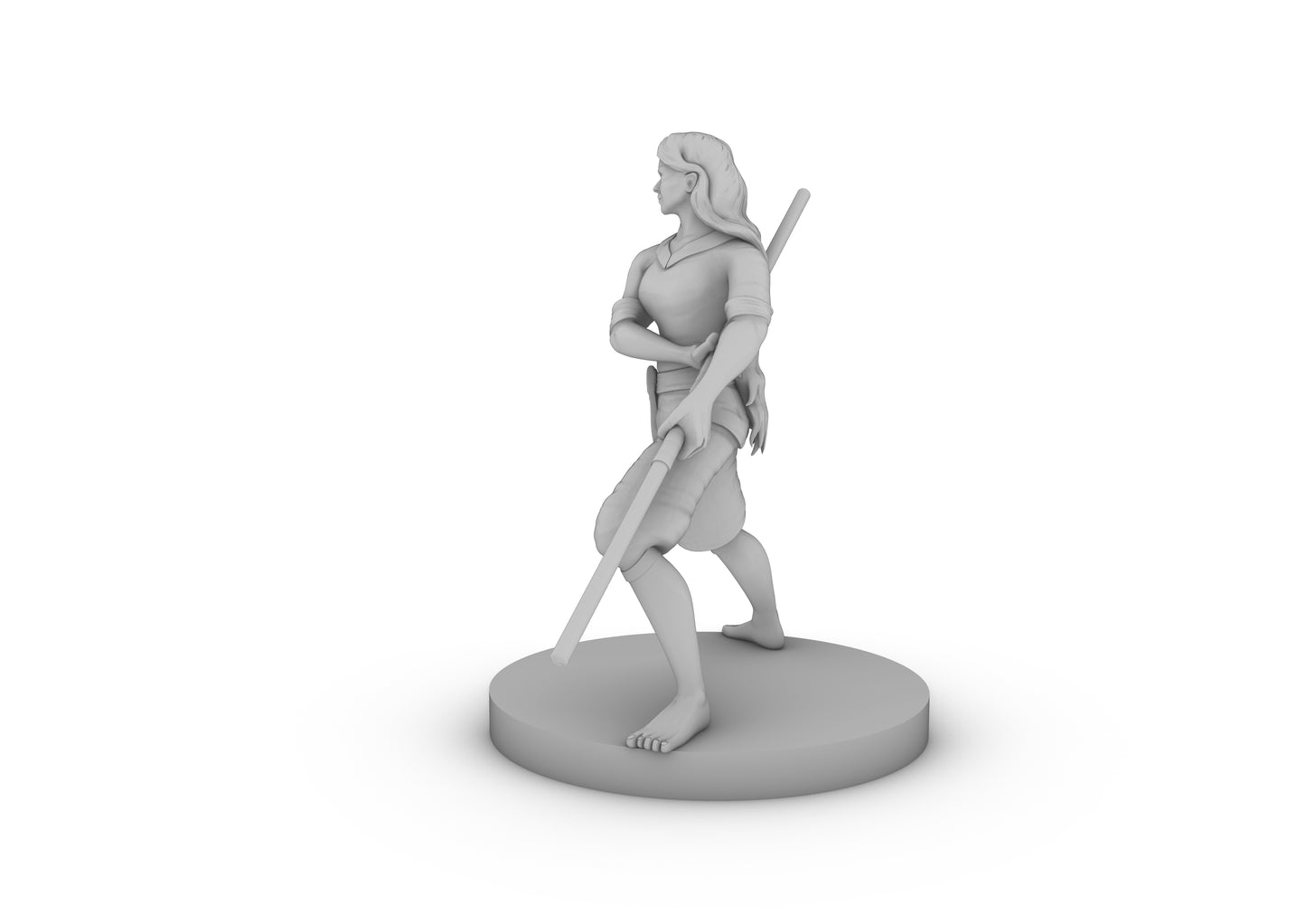 Human Female Monk 2 Tabletop DND Gaming Miniature