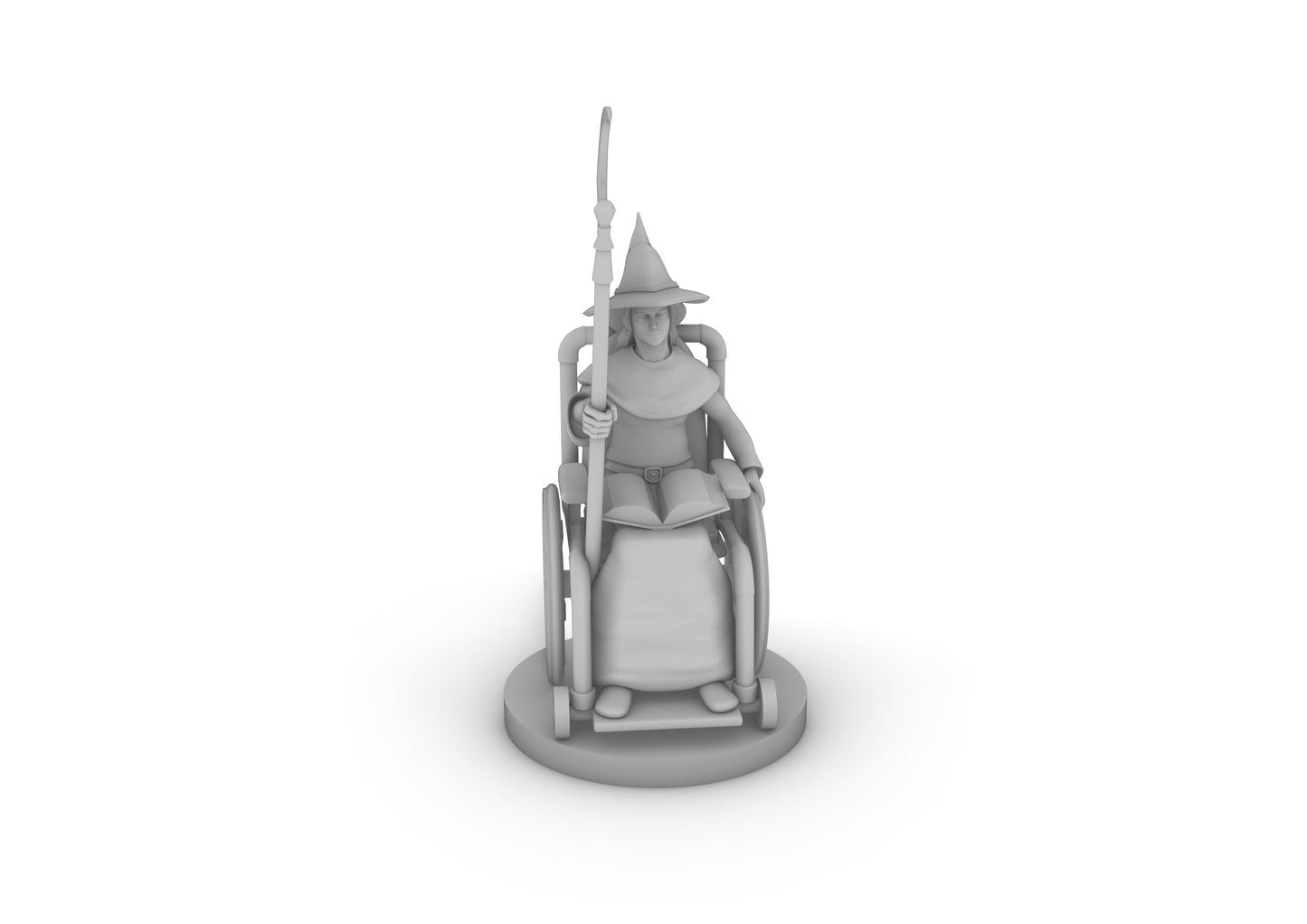 Human Female Wizard In a Wheel Chair Tabletop DND Gaming Miniature