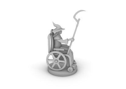 Human Female Wizard In a Wheel Chair Tabletop DND Gaming Miniature