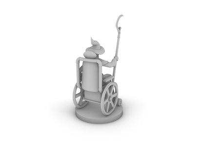 Human Female Wizard In a Wheel Chair Tabletop DND Gaming Miniature