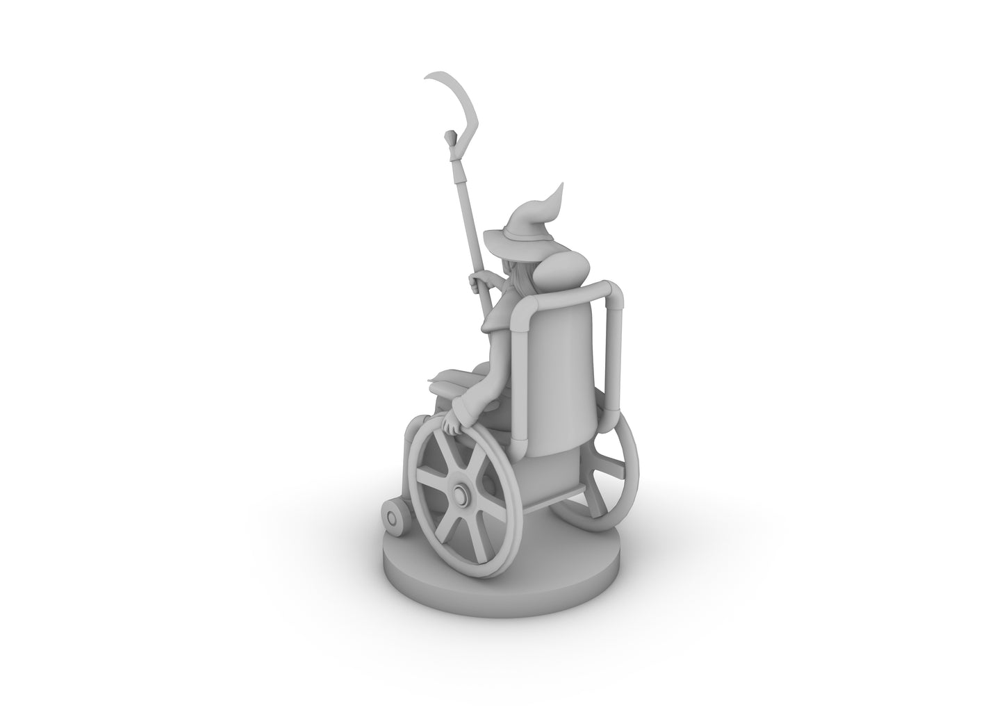 Human Female Wizard In a Wheel Chair Tabletop DND Gaming Miniature