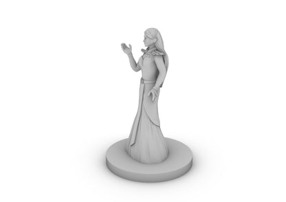 Human Female Wizard with Raven Dress Tabletop DND Gaming Miniature