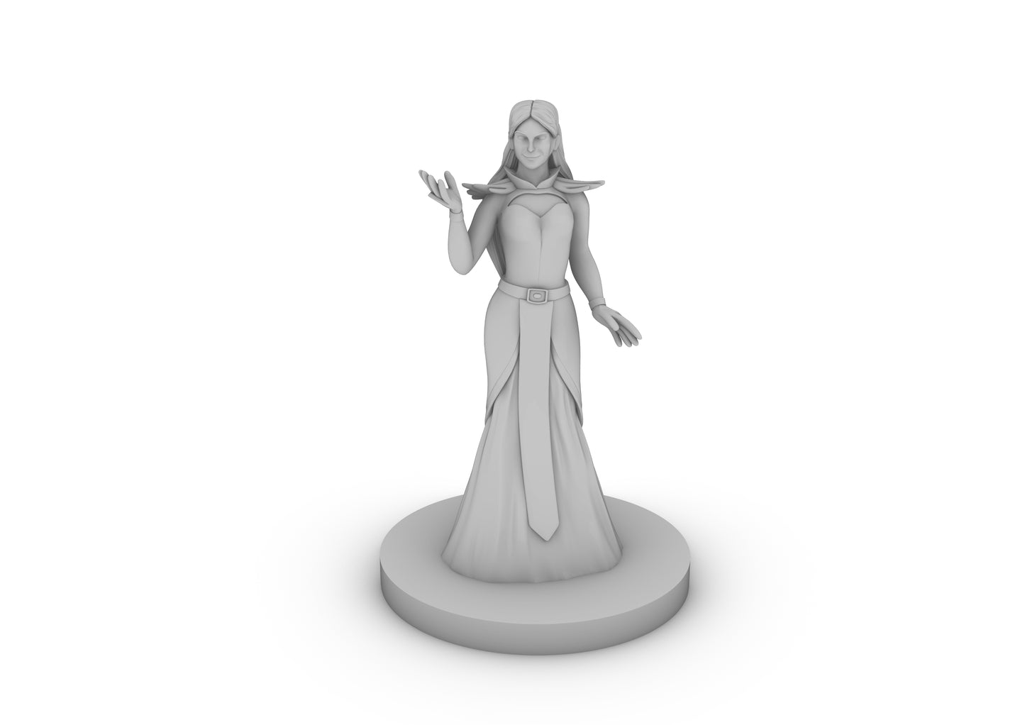 Human Female Wizard with Raven Dress Tabletop DND Gaming Miniature