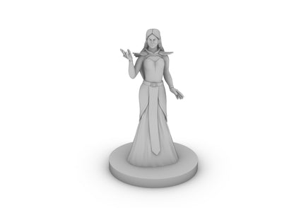 Human Female Wizard with Raven Dress Tabletop DND Gaming Miniature