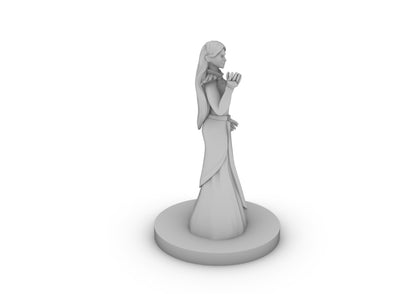 Human Female Wizard with Raven Dress Tabletop DND Gaming Miniature