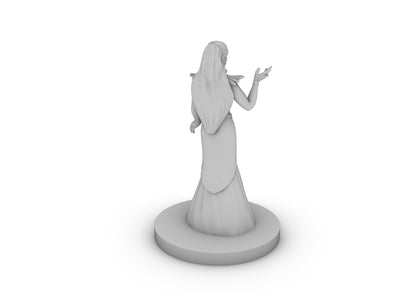 Human Female Wizard with Raven Dress Tabletop DND Gaming Miniature