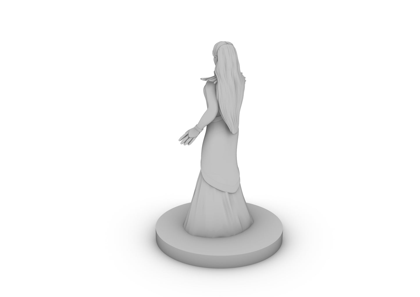 Human Female Wizard with Raven Dress Tabletop DND Gaming Miniature