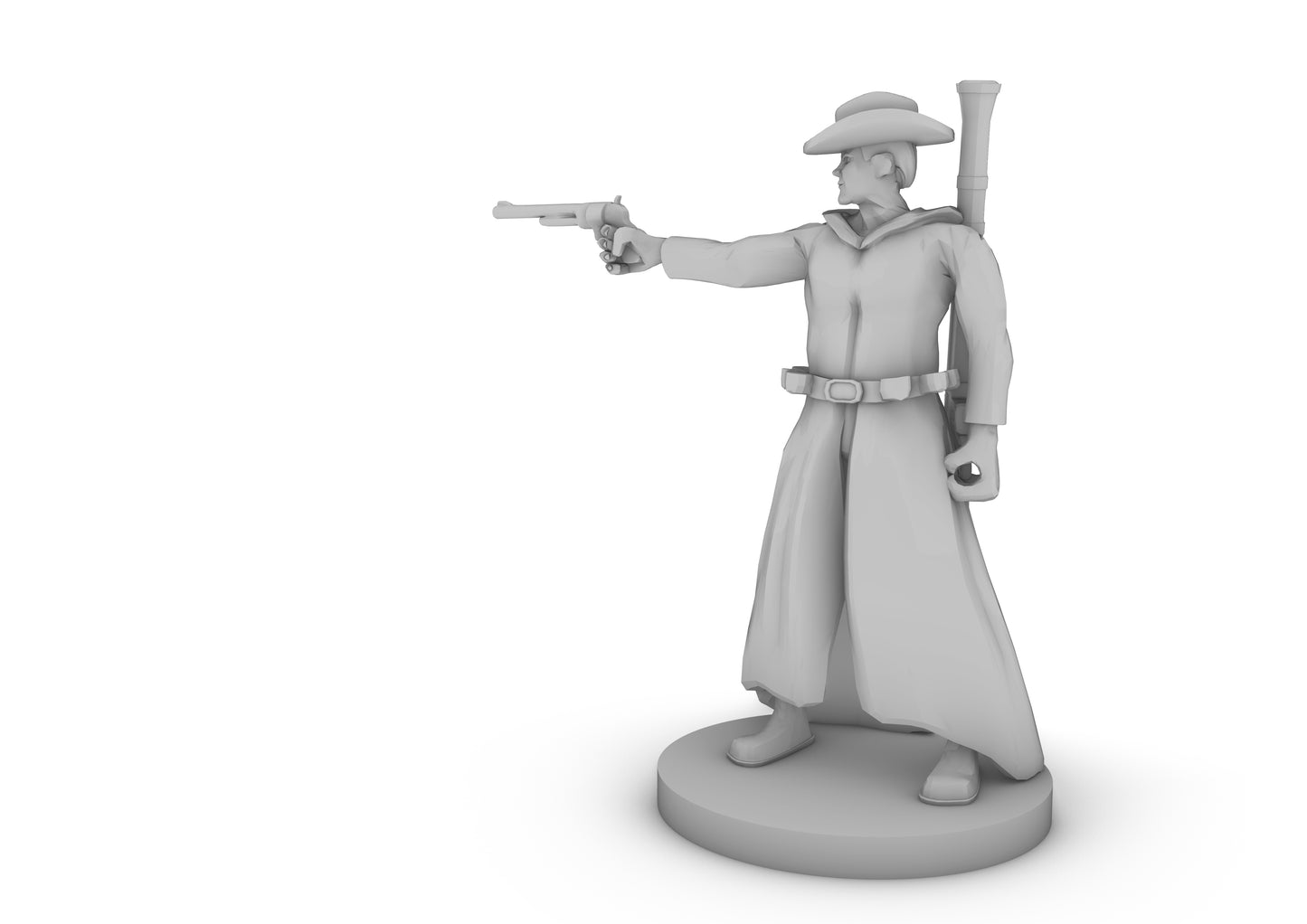 Human Gunslinger One Pistol Male Tabletop DND Gaming Miniature