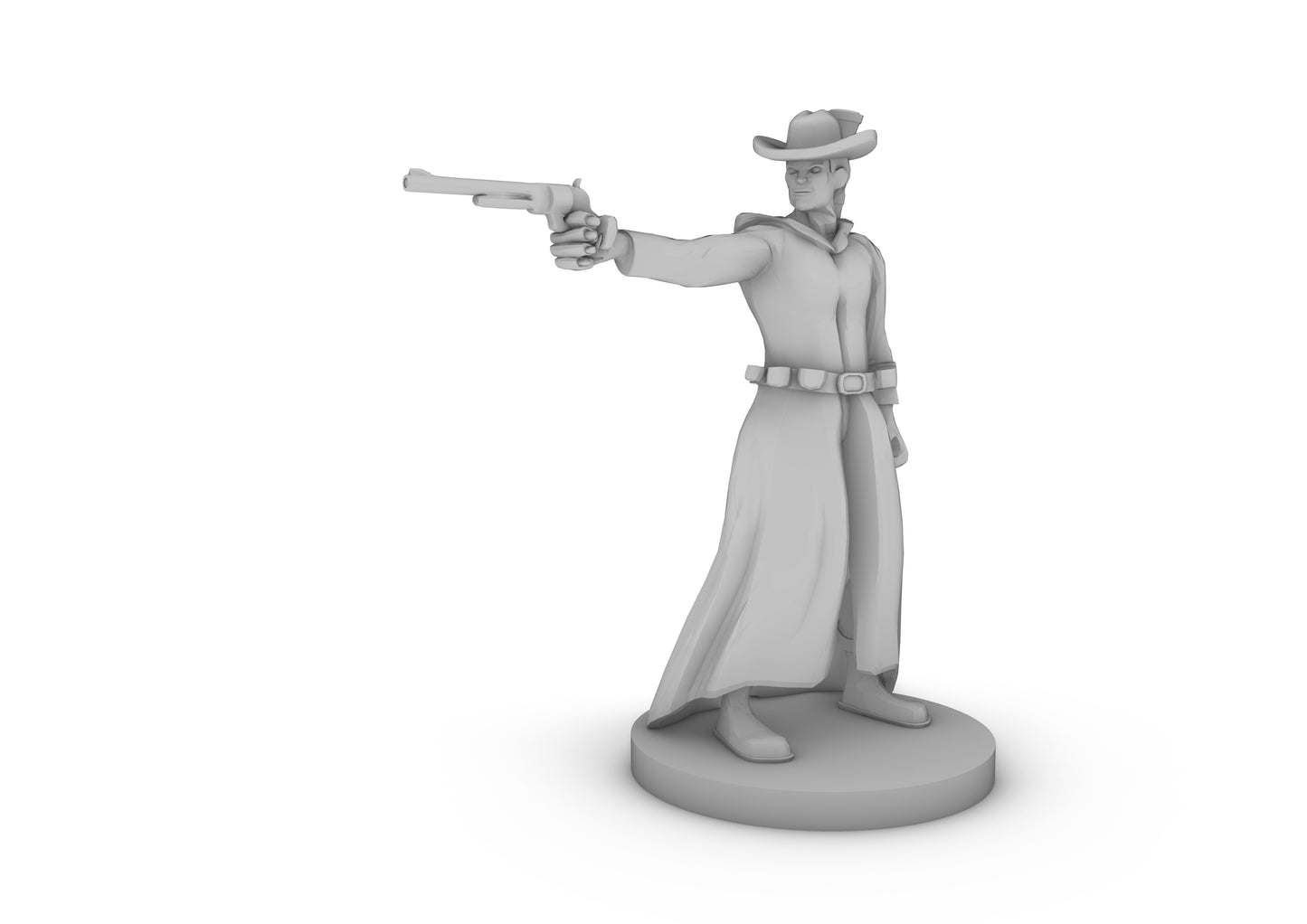 Human Gunslinger One Pistol Male Tabletop DND Gaming Miniature