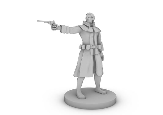 Human Gunslinger One Pistol Male 2 Tabletop DND Gaming Miniature