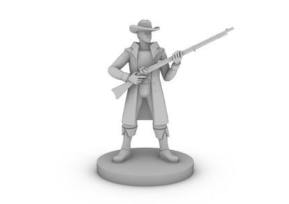 Human Gunslinger With Musket Tabletop DND Gaming Miniature