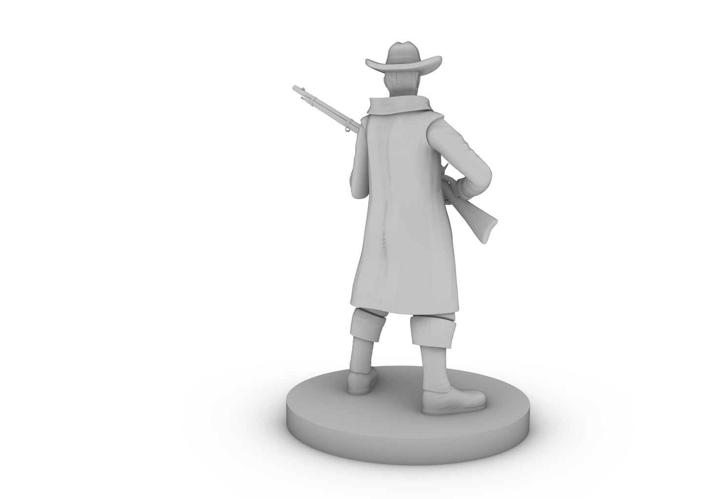 Human Gunslinger With Musket Tabletop DND Gaming Miniature