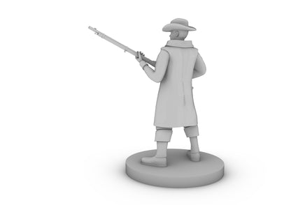 Human Gunslinger With Musket Tabletop DND Gaming Miniature