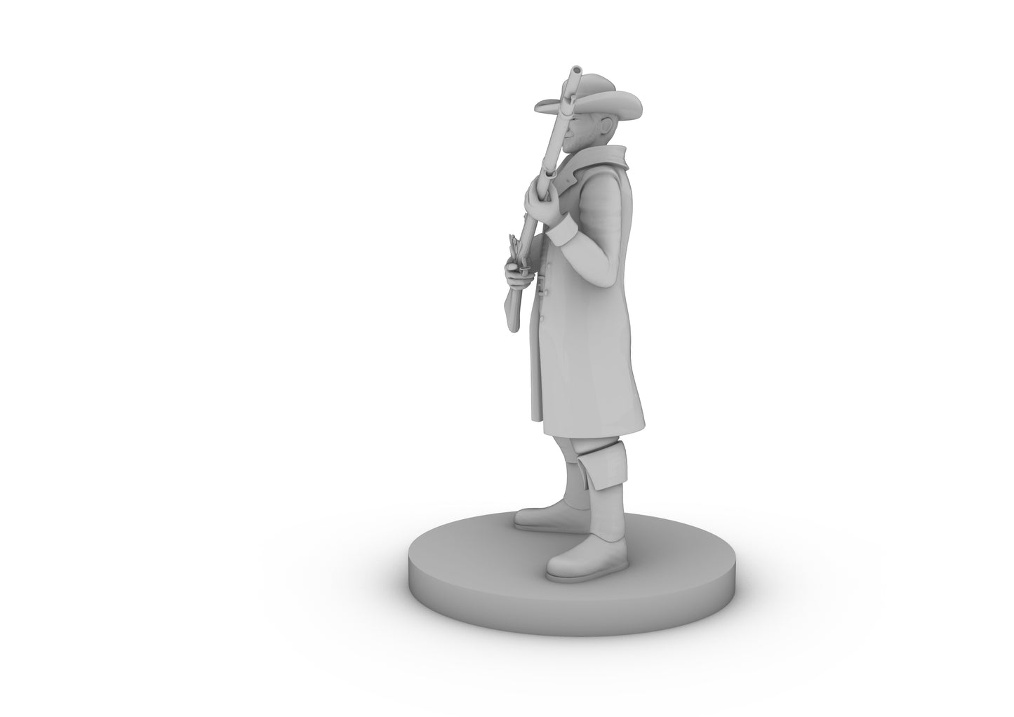 Human Gunslinger With Musket Tabletop DND Gaming Miniature