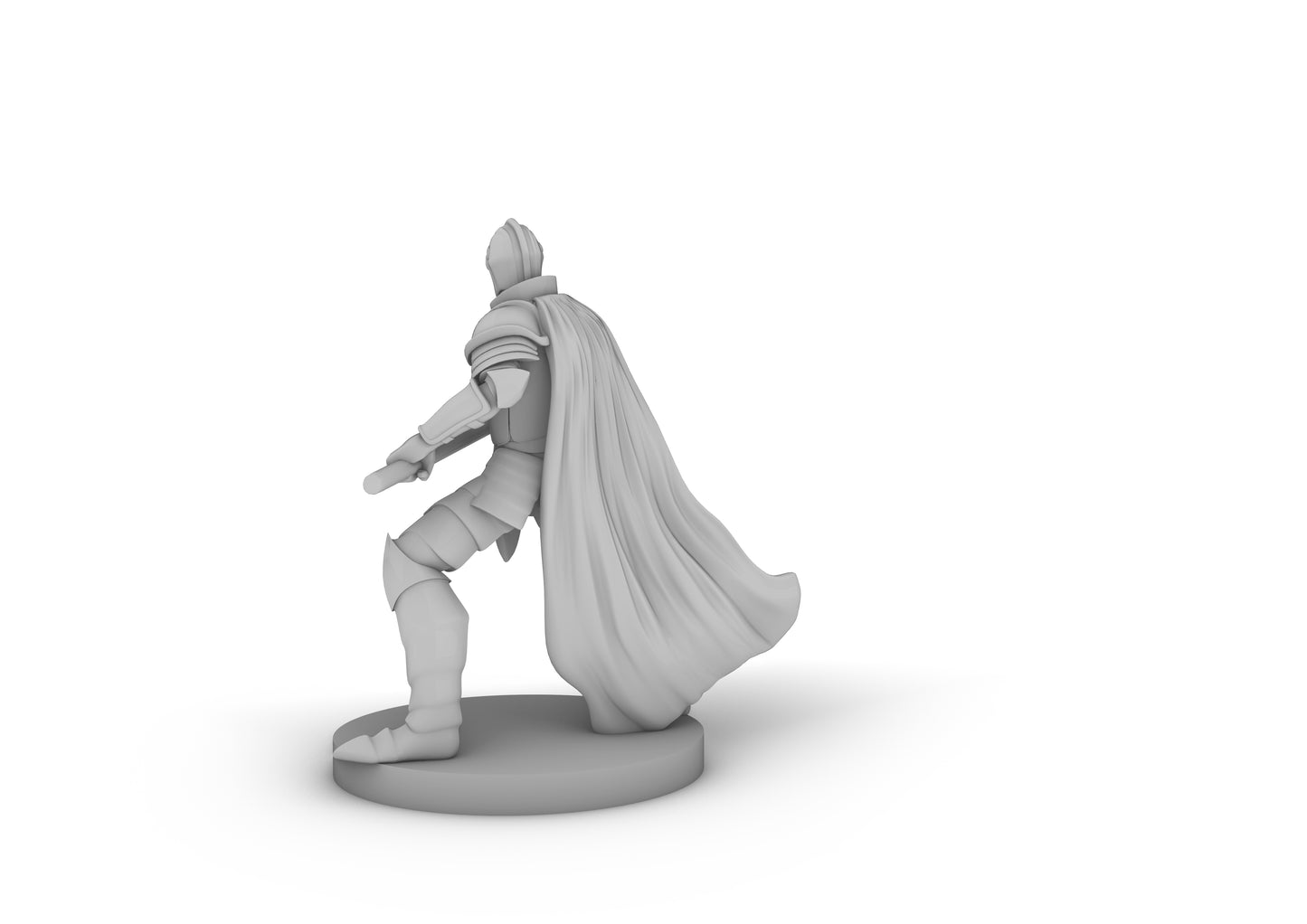 Human Helmed Fighter With Glaive Tabletop DND Gaming Miniature