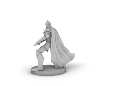 Human Helmed Fighter With Glaive Tabletop DND Gaming Miniature