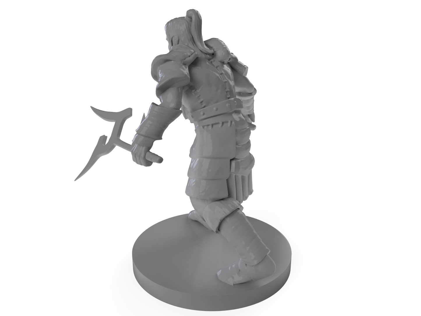 Human Male Barbarian Dual Wielding Mambele Tabletop DND Gaming Miniature