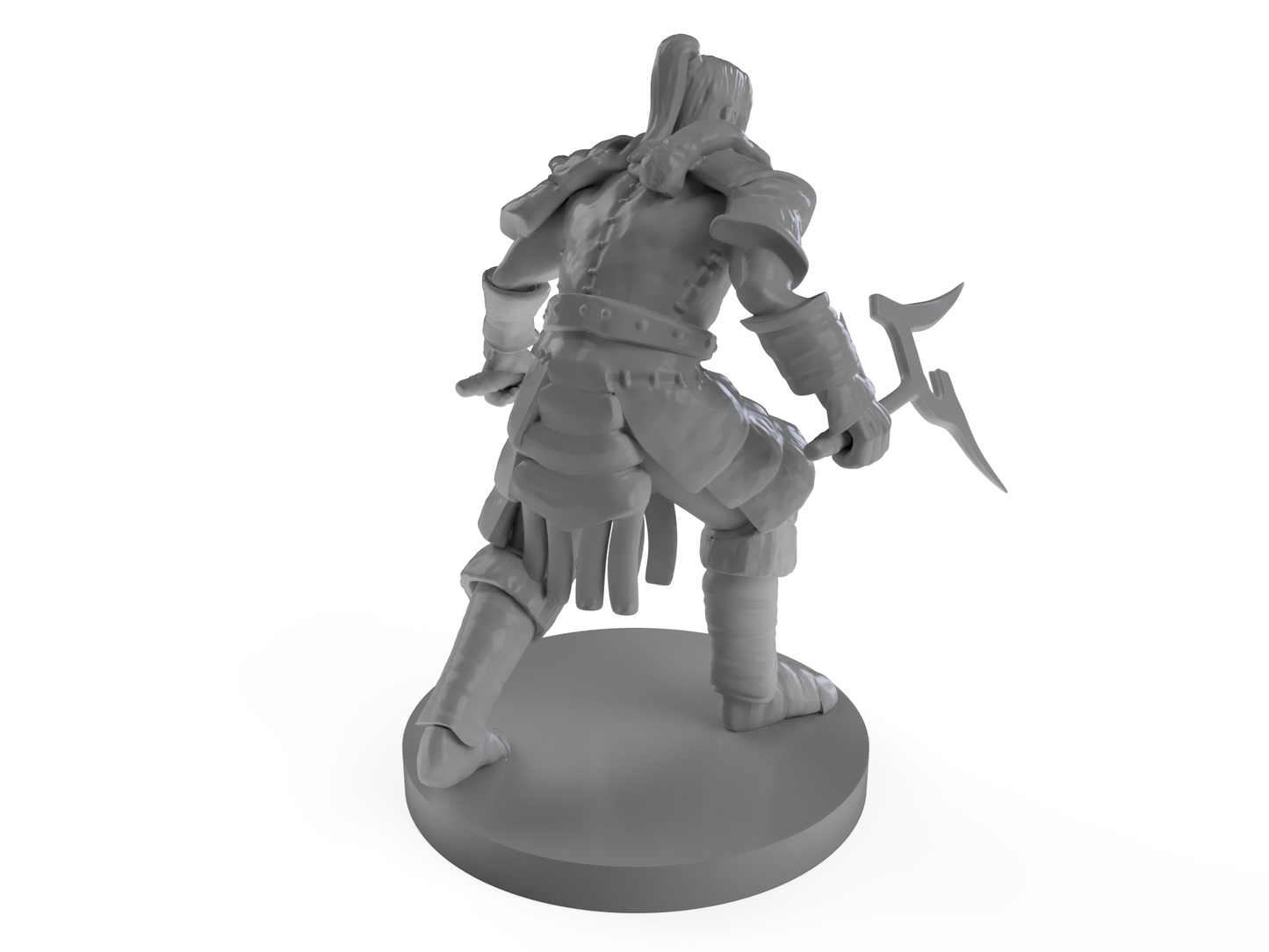 Human Male Barbarian Dual Wielding Mambele Tabletop DND Gaming Miniature