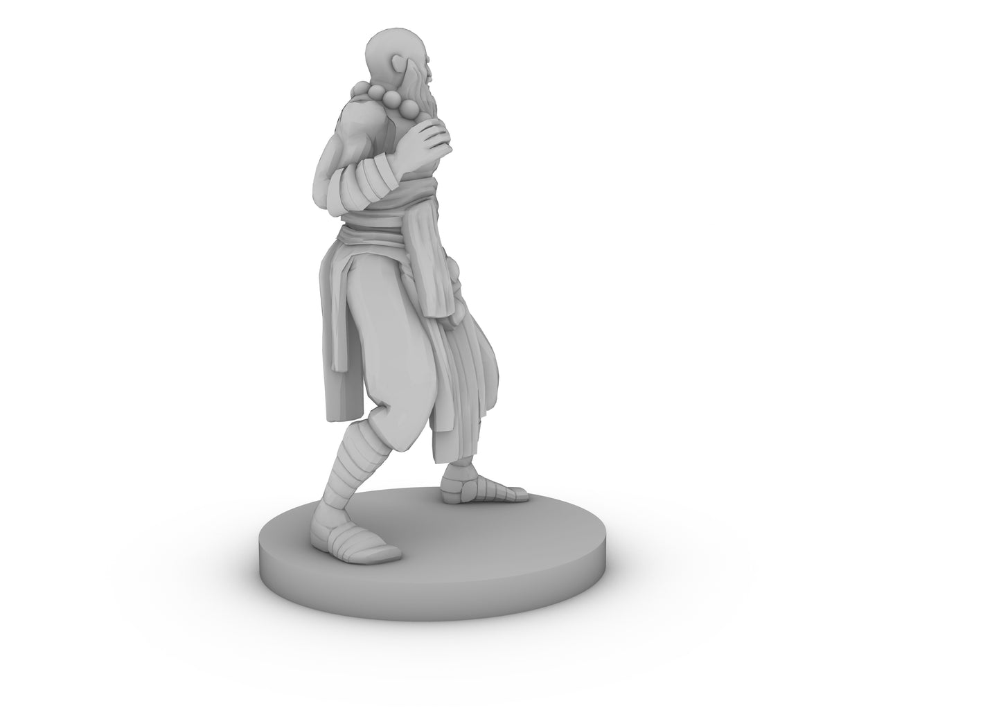 Human Male Monk 4 With Prayer Beads Tabletop DND Gaming Miniature