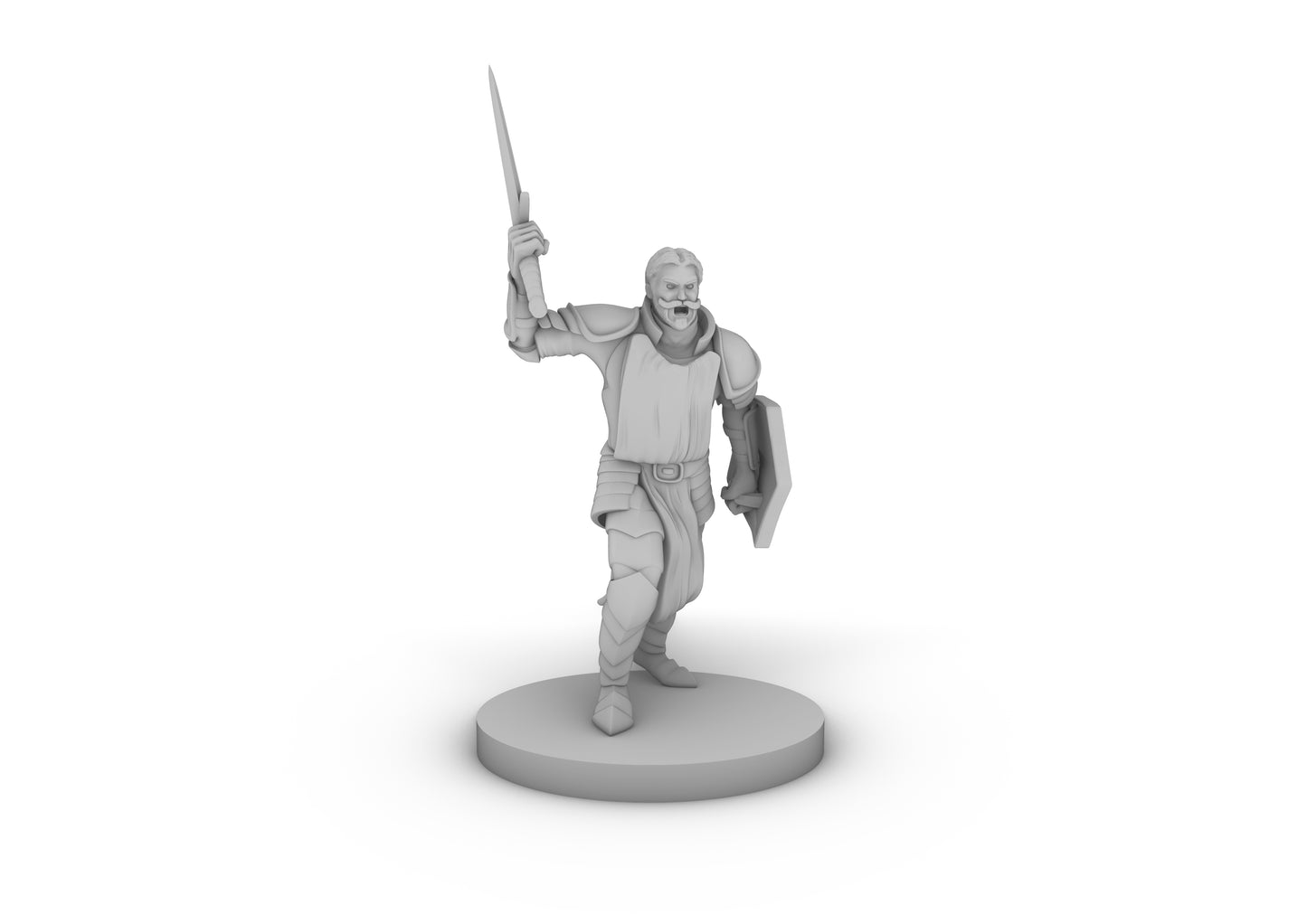 Human Male Paladin Charging Tabletop DND Gaming Miniature