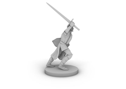 Human Male Paladin Charging Tabletop DND Gaming Miniature