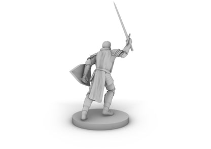 Human Male Paladin Charging Tabletop DND Gaming Miniature