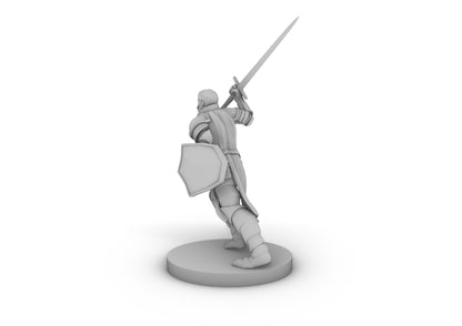 Human Male Paladin Charging Tabletop DND Gaming Miniature