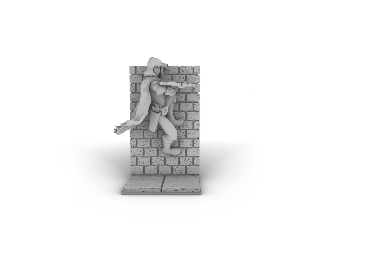 Human Male Ranger on Wall With Crossbow Tabletop DND Gaming Miniature