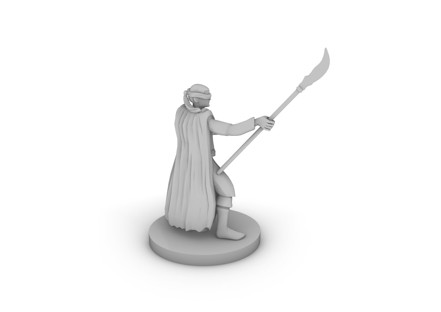 Human Male Warlock Bind With Glaive Tabletop DND Gaming Miniature