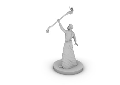 Human Male Wizard with Dragon Staff Tabletop DND Gaming Miniature