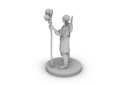 Human Warlock With Skull Staff Tabletop DND Gaming Miniature